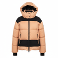 Women's warm padded winter jacket in apricot and black