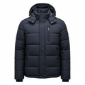 Men's warm padded winter jacket - insulated coat in dark navy